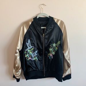 Brave Soul Embroidered Bomber Jacket